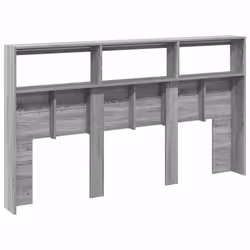 vidaXL Headboard Cabinet with LED Home Bed Headboard Grey Sonoma 180x17x102 cm - Additional view 7