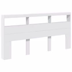 vidaXL Headboard Cabinet with LED Bedroom Bed Headboard White 200x17x102 cm - Additional view 2