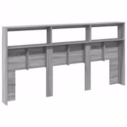 vidaXL Headboard Cabinet with LED Bed Headboard Grey Sonoma 200x17x102 cm - Additional view 7
