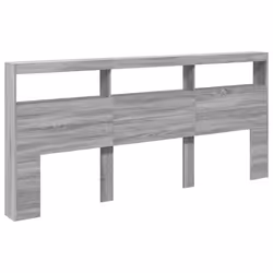 vidaXL Headboard Cabinet with LED Home Bed Headboard Grey Sonoma 220x17x102 cm - Additional view 2
