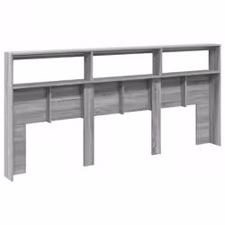 vidaXL Headboard Cabinet with LED Home Bed Headboard Grey Sonoma 220x17x102 cm - Additional view 7