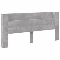 vidaXL Headboard Cabinet with LED Bed Cabinet Concrete Grey 220x16.5x103.5 cm - Additional view 2