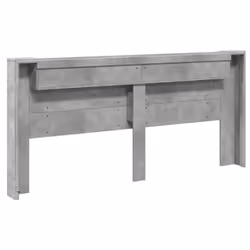 vidaXL Headboard Cabinet with LED Bed Cabinet Concrete Grey 220x16.5x103.5 cm - Additional view 7
