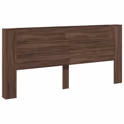 vidaXL Headboard Cabinet with LED Bed Headboard Brown Oak 220x16.5x103.5 cm - Additional view 2