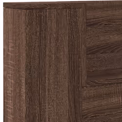vidaXL Headboard Cabinet with LED Bed Headboard Brown Oak 220x16.5x103.5 cm - Additional view 8