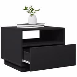vidaXL Coffee Table with LED Lights Hallway End Table Side Sofa Table Black - Additional view 5