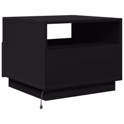 vidaXL Coffee Table with LED Lights Hallway End Table Side Sofa Table Black - Additional view 8