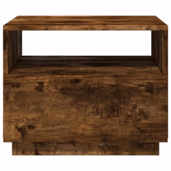 vidaXL Coffee Table with LED Lights Hallway Accent End Table Side Sofa Table - smoked oak, 50 x 49 x 40 cm - Additional view 6