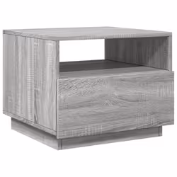 vidaXL Coffee Table with LED Lights Hallway Accent End Table Side Sofa Table - grey sonoma, 50 x 49 x 40 cm - Additional view 2