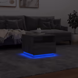 vidaXL Coffee Table with LED Lights Hallway Accent End Table Side Sofa Table - grey sonoma, 50 x 49 x 40 cm - Additional view 4