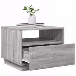 vidaXL Coffee Table with LED Lights Hallway Accent End Table Side Sofa Table - grey sonoma, 50 x 49 x 40 cm - Additional view 5