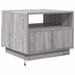 vidaXL Coffee Table with LED Lights Hallway Accent End Table Side Sofa Table - grey sonoma, 50 x 49 x 40 cm - Additional view 8