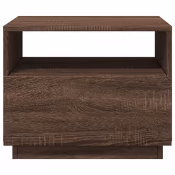 vidaXL Coffee Table with LED Lights Hallway Accent End Table Side Sofa Table - brown oak, 50 x 49 x 40 cm - Additional view 6