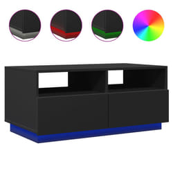 vidaXL Coffee Table with LED Lights Hallway Accent End Table Side Sofa Table - black, 90 x 49 x 40 cm