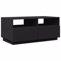 vidaXL Coffee Table with LED Lights Hallway Accent End Table Side Sofa Table - black, 90 x 49 x 40 cm