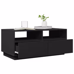 vidaXL Coffee Table with LED Lights Hallway Accent End Table Side Sofa Table - black, 90 x 49 x 40 cm - Additional view 5