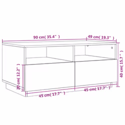 vidaXL Coffee Table with LED Lights Hallway Accent End Table Side Sofa Table - sonoma oak, 90 x 49 x 40 cm - Additional view 3