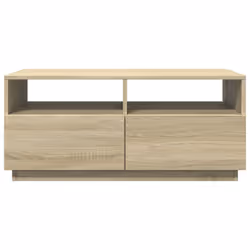 vidaXL Coffee Table with LED Lights Hallway Accent End Table Side Sofa Table - sonoma oak, 90 x 49 x 40 cm - Additional view 4