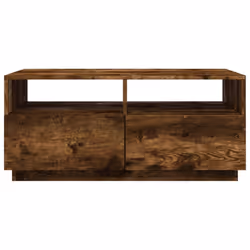 vidaXL Coffee Table with LED Lights Hallway Accent End Table Side Sofa Table - smoked oak, 90 x 49 x 40 cm - Additional view 4