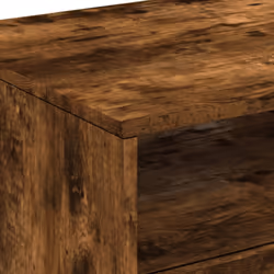 vidaXL Coffee Table with LED Lights Hallway Accent End Table Side Sofa Table - smoked oak, 90 x 49 x 40 cm - Additional view 7