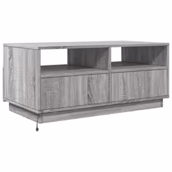 vidaXL Coffee Table with LED Lights Hallway Accent End Table Side Sofa Table - grey sonoma, 90 x 49 x 40 cm - Additional view 6