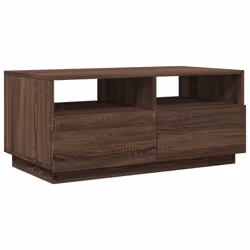 vidaXL Coffee Table with LED Lights Hallway Accent End Table Side Sofa Table - brown oak, 90 x 49 x 40 cm - Additional view 2