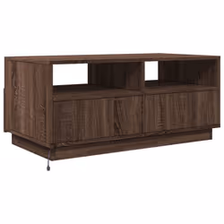 vidaXL Coffee Table with LED Lights Hallway Accent End Table Side Sofa Table - brown oak, 90 x 49 x 40 cm - Additional view 7