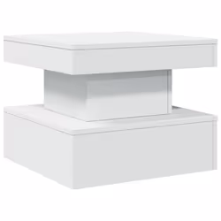 vidaXL Coffee Table with LED Lights Hallway Accent End Table Side Sofa Table - white, 50 x 50 x 40 cm