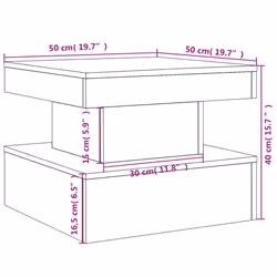 vidaXL Coffee Table with LED Lights Hallway Accent End Table Side Sofa Table - white, 50 x 50 x 40 cm