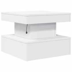 vidaXL Coffee Table with LED Lights Hallway Accent End Table Side Sofa Table - white, 50 x 50 x 40 cm - Additional view 8