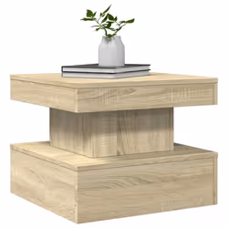 vidaXL Coffee Table with LED Lights Hallway Accent End Table Side Sofa Table - sonoma oak, 50 x 50 x 40 cm - Additional view 5