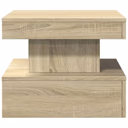 vidaXL Coffee Table with LED Lights Hallway Accent End Table Side Sofa Table - sonoma oak, 50 x 50 x 40 cm - Additional view 6