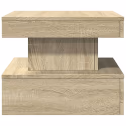 vidaXL Coffee Table with LED Lights Hallway Accent End Table Side Sofa Table - sonoma oak, 50 x 50 x 40 cm - Additional view 7