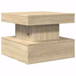 vidaXL Coffee Table with LED Lights Hallway Accent End Table Side Sofa Table - sonoma oak, 50 x 50 x 40 cm - Additional view 8
