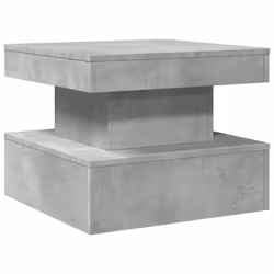 vidaXL Coffee Table with LED Lights Hallway Accent End Table Side Sofa Table - concrete grey, 50 x 50 x 40 cm - Additional view 2