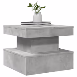 vidaXL Coffee Table with LED Lights Hallway Accent End Table Side Sofa Table - concrete grey, 50 x 50 x 40 cm - Additional view 5