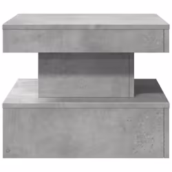 vidaXL Coffee Table with LED Lights Hallway Accent End Table Side Sofa Table - concrete grey, 50 x 50 x 40 cm - Additional view 6