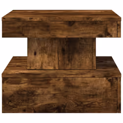 vidaXL Coffee Table with LED Lights Hallway Accent End Table Side Sofa Table - smoked oak, 50 x 50 x 40 cm - Additional view 6