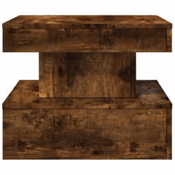 vidaXL Coffee Table with LED Lights Hallway Accent End Table Side Sofa Table - smoked oak, 50 x 50 x 40 cm - Additional view 7