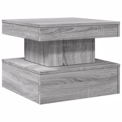 vidaXL Coffee Table with LED Lights End Table Side Tea Sofa Table Grey Sonoma