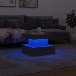 vidaXL Coffee Table with LED Lights End Table Side Tea Sofa Table Grey Sonoma - Additional view 4