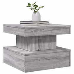 vidaXL Coffee Table with LED Lights End Table Side Tea Sofa Table Grey Sonoma - Additional view 5