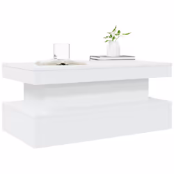 vidaXL Coffee Table with LED Lights Hallway Accent End Table Side Sofa Table - white, 90 x 50 x 40 cm - Additional view 5