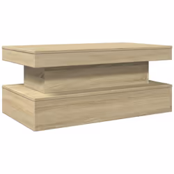 vidaXL Coffee Table with LED Lights Hallway Accent End Table Side Sofa Table - sonoma oak, 90 x 50 x 40 cm - Additional view 2