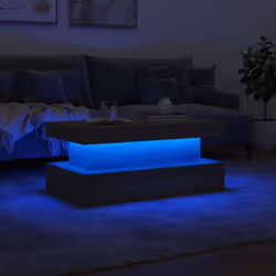 vidaXL Coffee Table with LED Lights Hallway Accent End Table Side Sofa Table - sonoma oak, 90 x 50 x 40 cm - Additional view 4