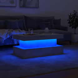 vidaXL Coffee Table with LED Lights Hallway Accent End Table Side Sofa Table - concrete grey, 90 x 50 x 40 cm - Additional view 4
