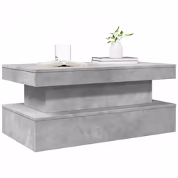vidaXL Coffee Table with LED Lights Hallway Accent End Table Side Sofa Table - concrete grey, 90 x 50 x 40 cm - Additional view 5