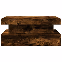 vidaXL Coffee Table with LED Lights Hallway Accent End Table Side Sofa Table - smoked oak, 90 x 50 x 40 cm - Additional view 6