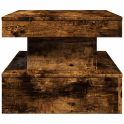 vidaXL Coffee Table with LED Lights Hallway Accent End Table Side Sofa Table - smoked oak, 90 x 50 x 40 cm - Additional view 7
