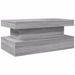 vidaXL Coffee Table with LED Lights Hallway Accent End Table Side Sofa Table - grey sonoma, 90 x 50 x 40 cm - Additional view 2